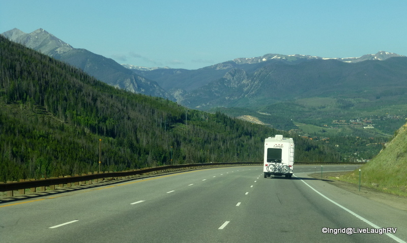 Traveling Interstate 70, 2 hours west of Denver, Colorado, in July