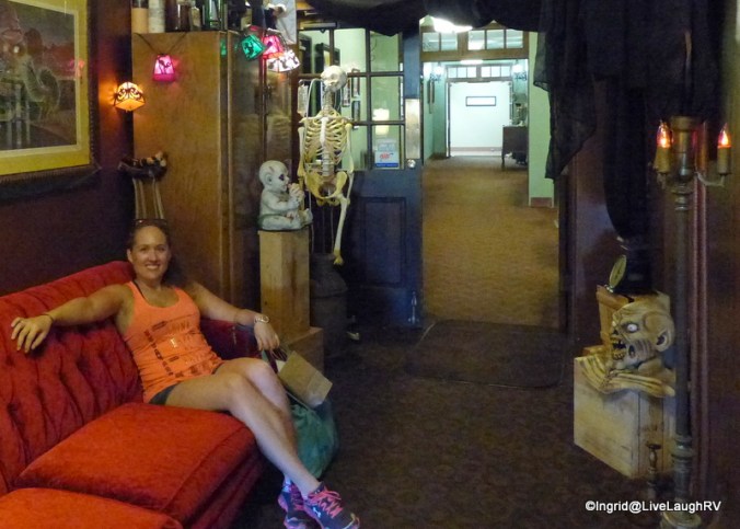 The Jerome Grand Hotel displays some of the most gory Halloween decorations. Daughter love it. Me? Not so much.