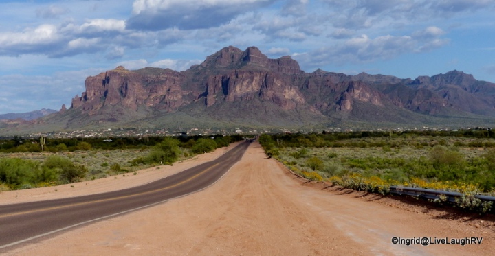 approaching the Superstition Mountains