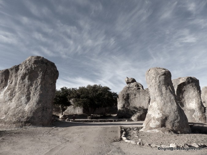 campsites nestled amongst the rocks
