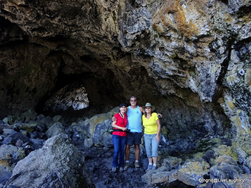 me, Dave, Faye inside Indian tunnel lava cave tube