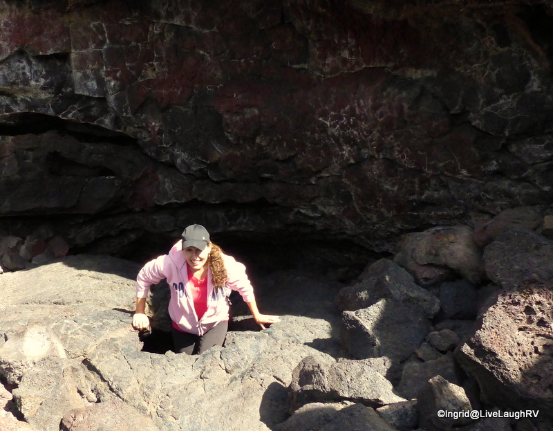 Me exiting Indian tunnel lava tube