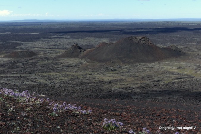 At the top of inferno cone - views of spatter cones