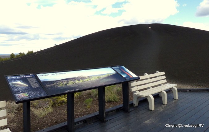 it was hard to photograph 'inferno cone' and capture its size. Note the hikers on the trail - offers scale.