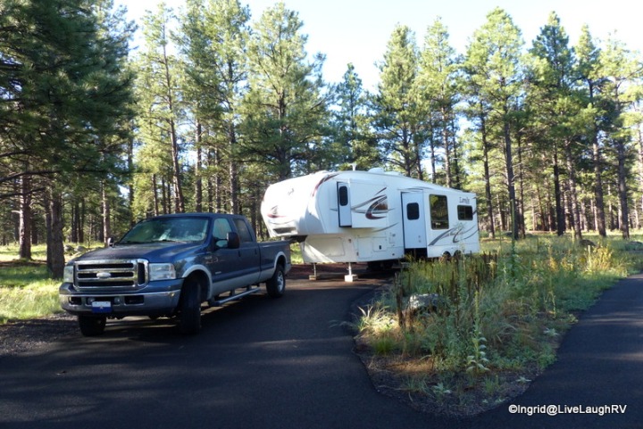 Our peaceful campsite at Lake Kaibab National Forest Campground