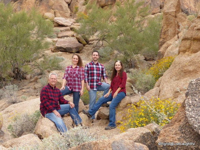 Al and me with our daughter and son. We're able to spend the holidays together this year - happy dance!