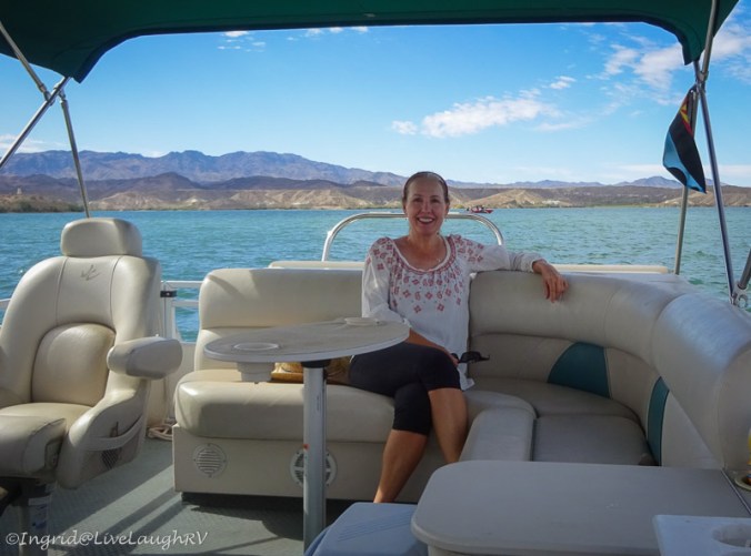Ingrid boating on Lake Havasu