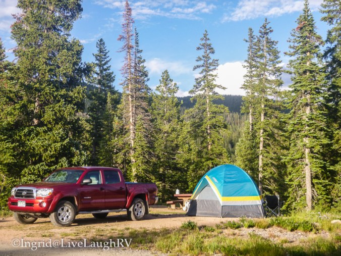 camping near Crested Butte, Colorado at Lake Irwin