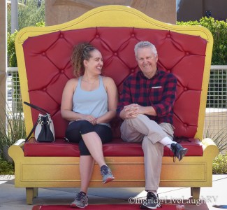 laughter between a father and daughter