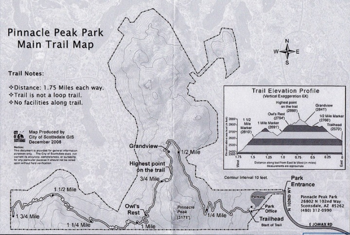 Pinnacle Peak Trail Map Scottsdale Arizona