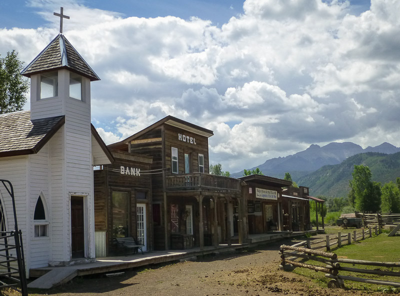 historical western buildings in Ridgway Colorado