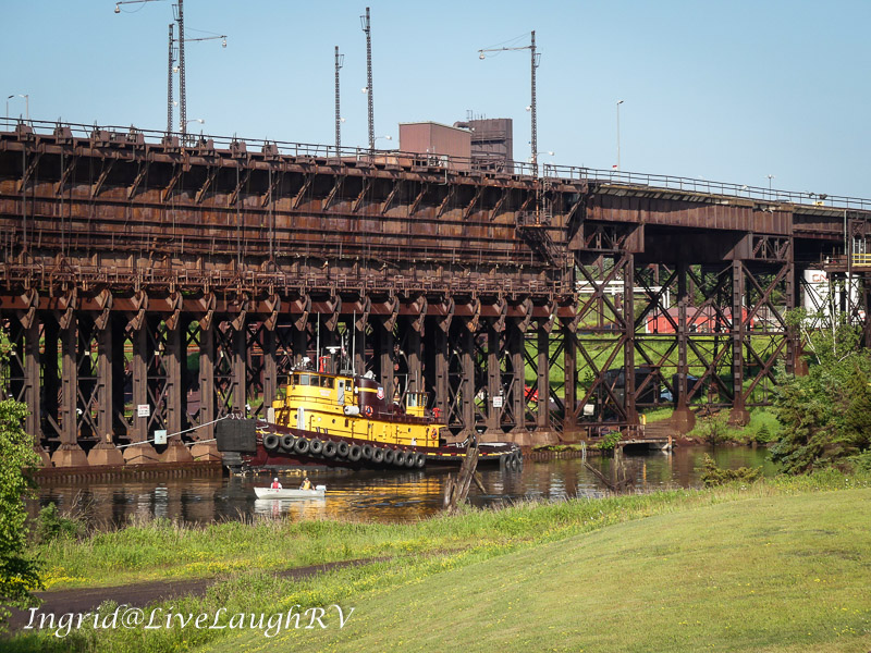 Ore Docks with tug boat in Two Harbors Minnesota