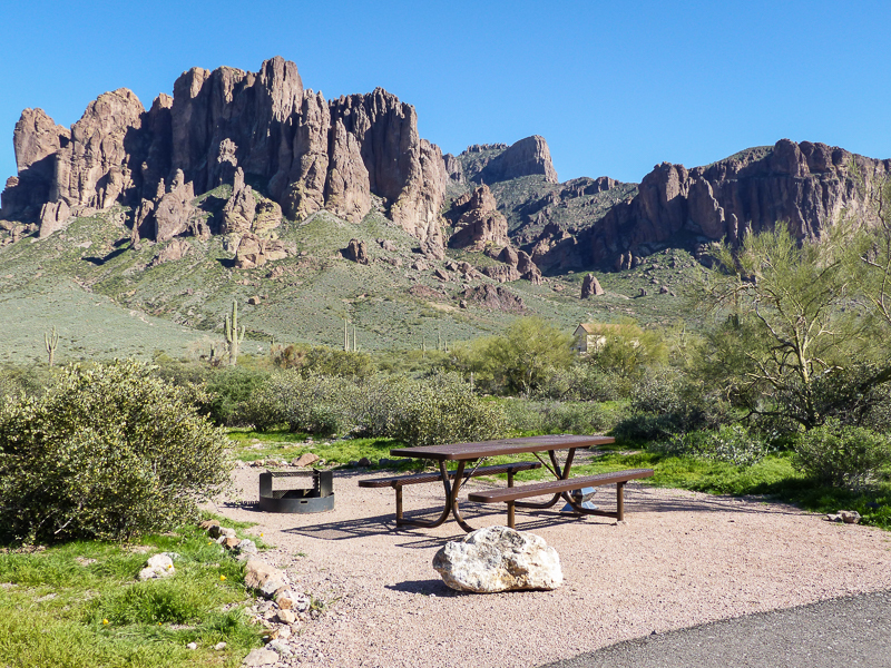 a campsite at Lost Dutchman state park